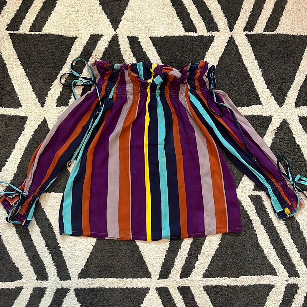 Striped Off the Shoulder Blouse